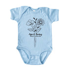 April Baby Birth Flowers (Line Art) Bodysuit