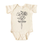 April Baby Birth Flowers (Line Art) Bodysuit
