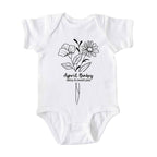 April Baby Birth Flowers (Line Art) Bodysuit