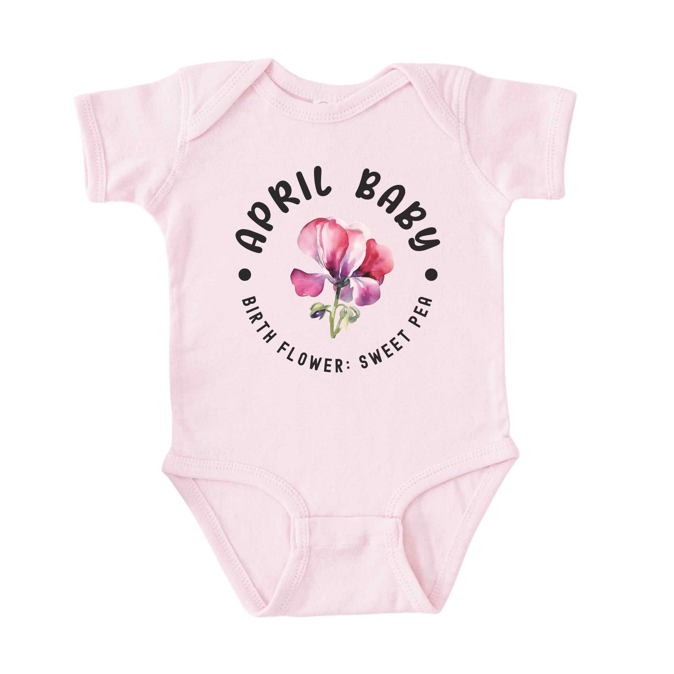 April Baby Alternate Birth Flower Bodysuit