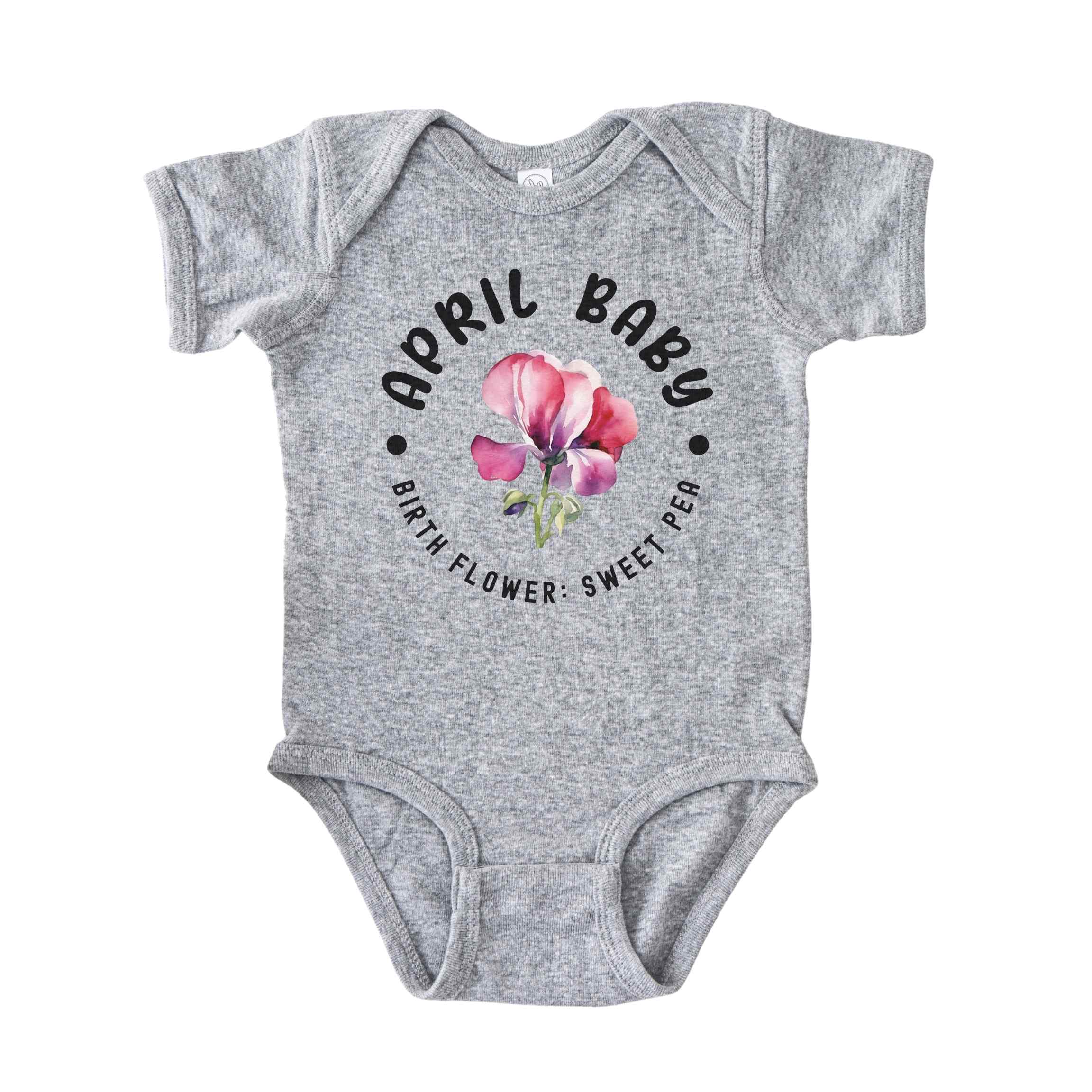 April Baby Alternate Birth Flower Bodysuit