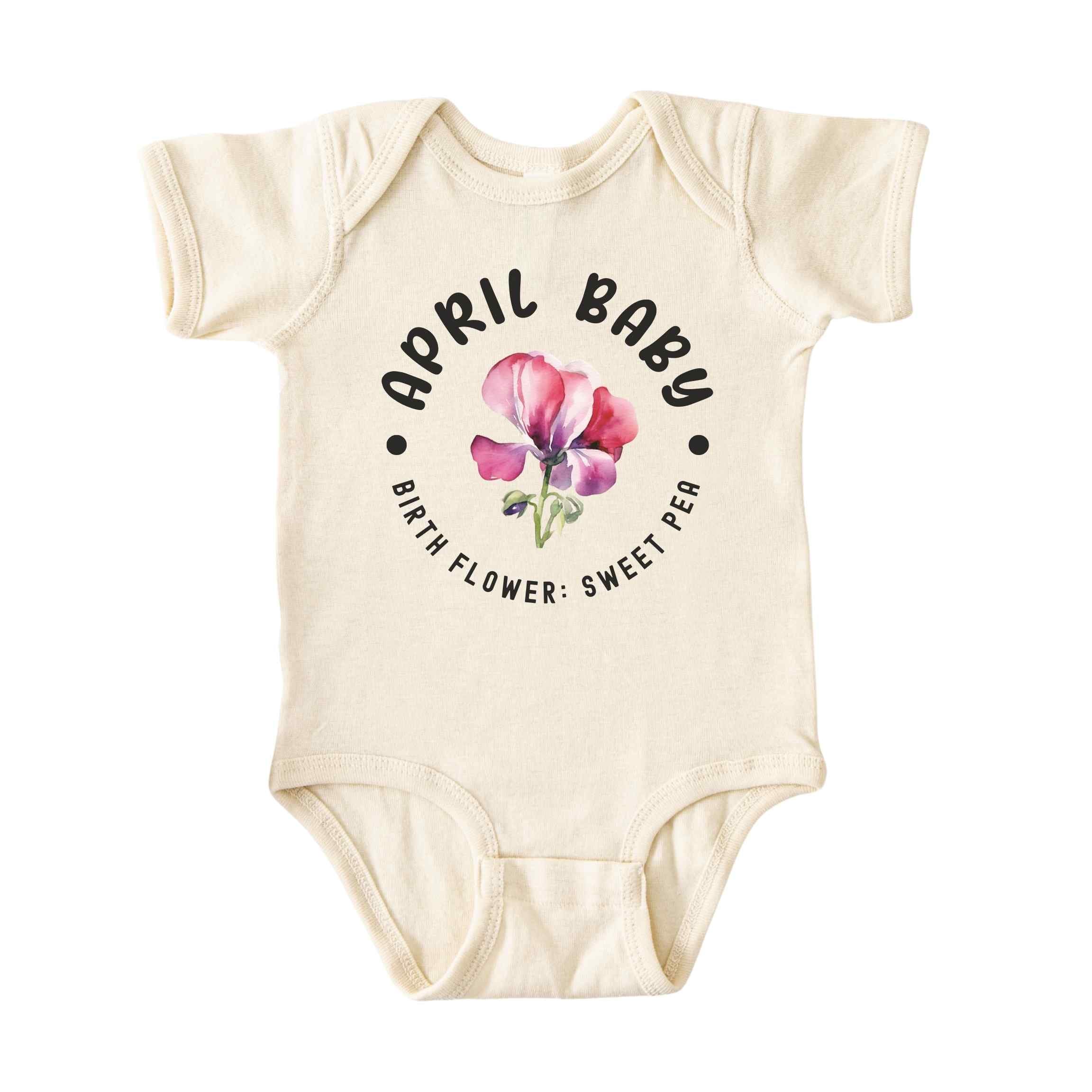 April Baby Alternate Birth Flower Bodysuit