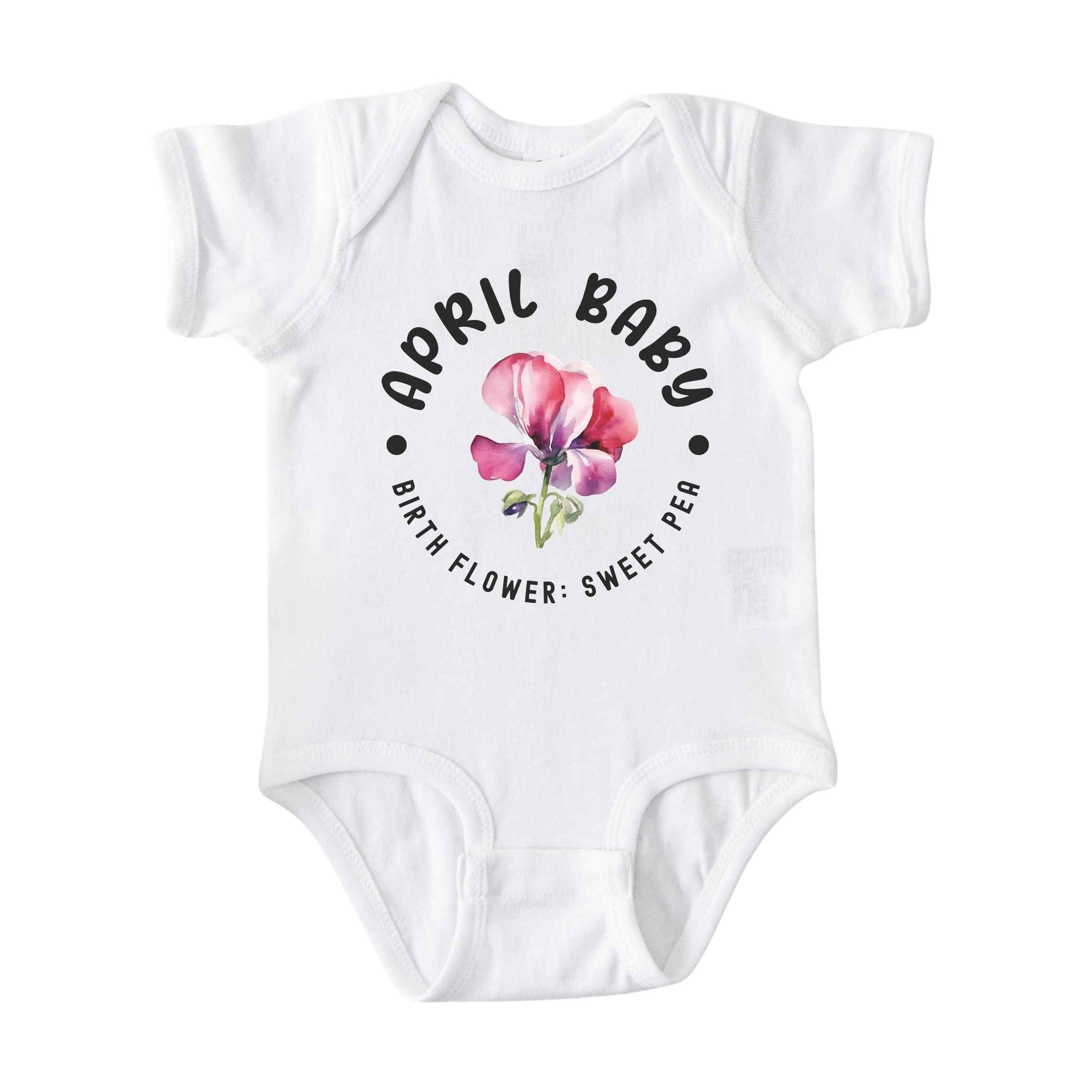 April Baby Alternate Birth Flower Bodysuit