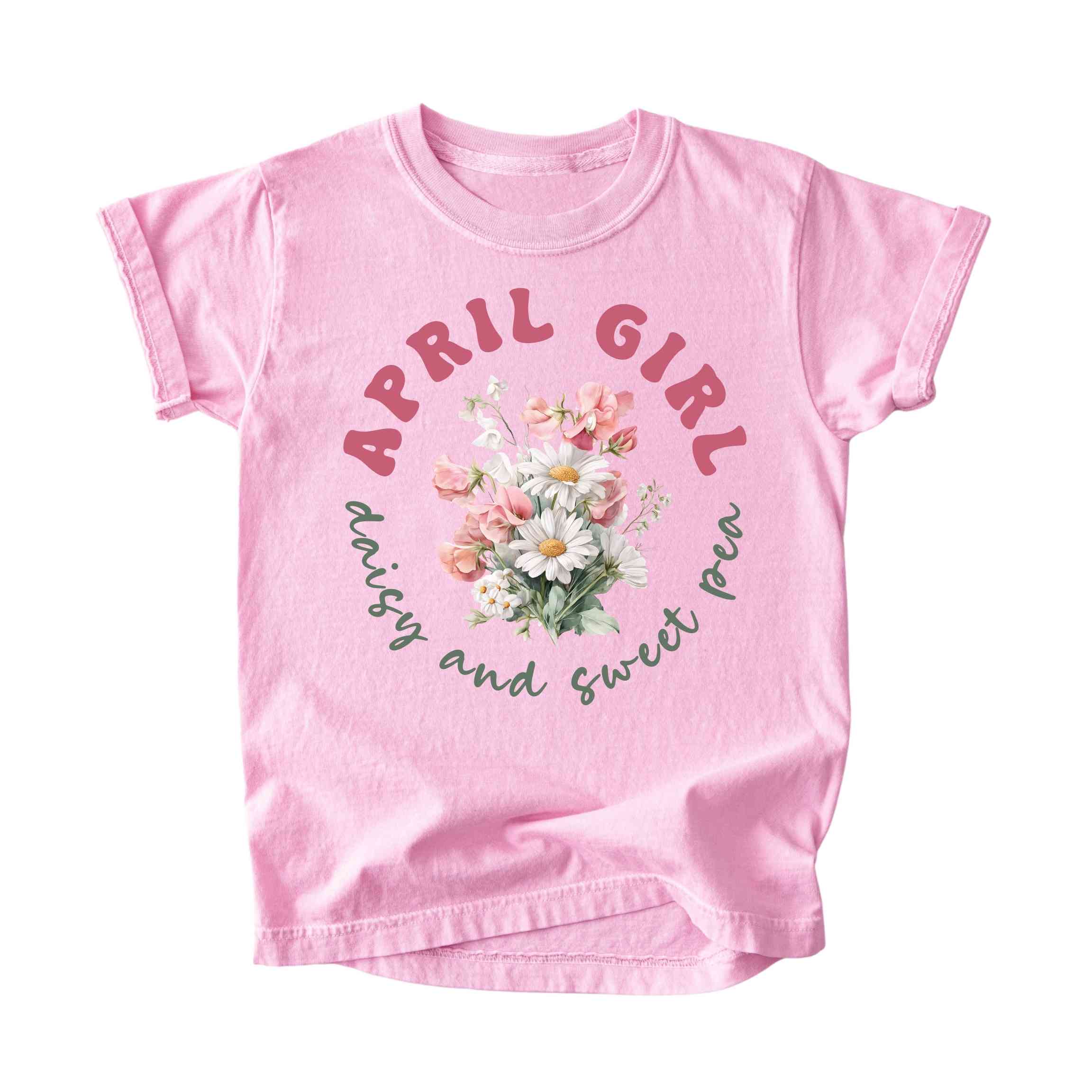 April Girl Birth Flowers (Bouquet) Tee - Kids