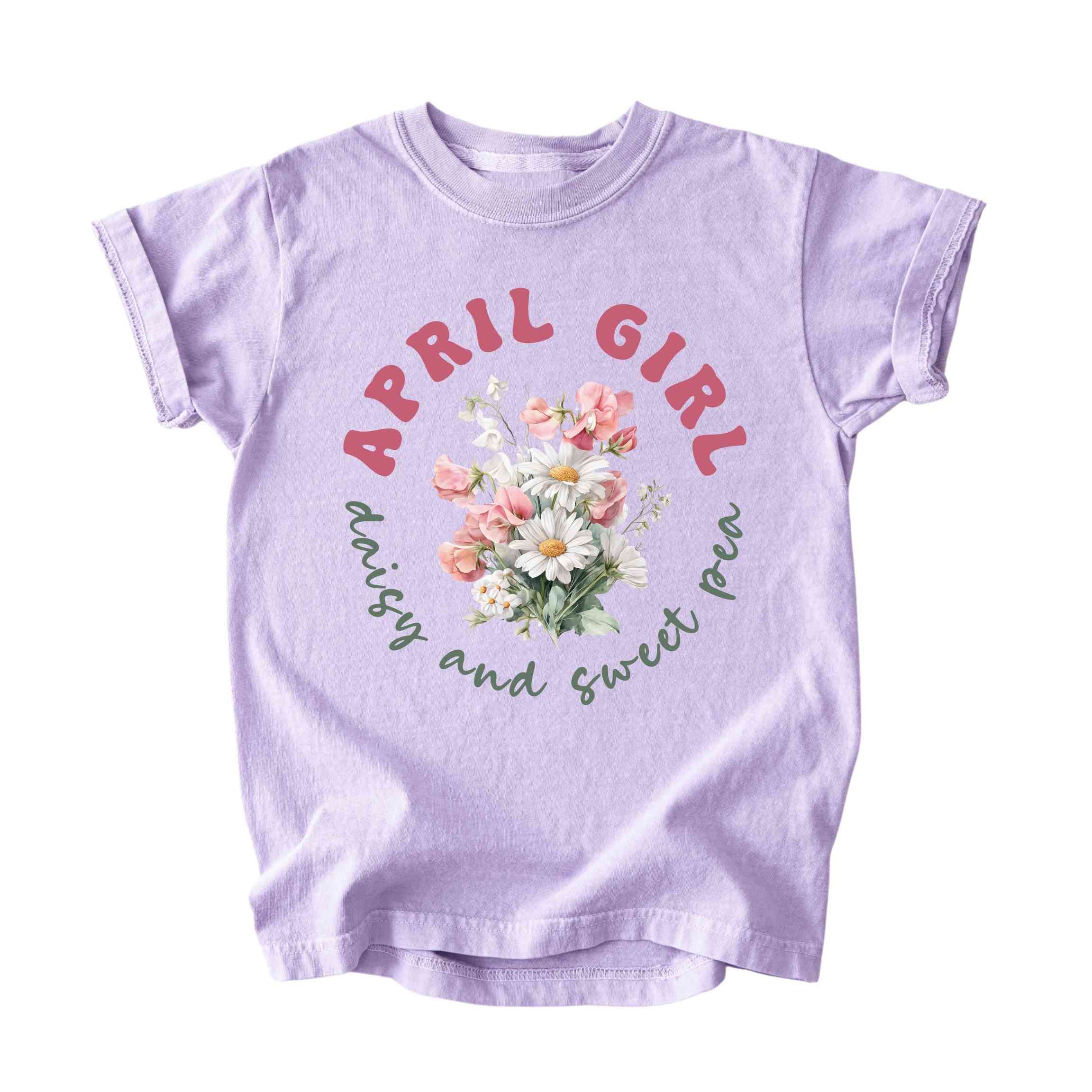 April Girl Birth Flowers (Bouquet) Tee - Kids
