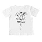 April Girl Birth Flowers (Line Art) Tee - Toddlers