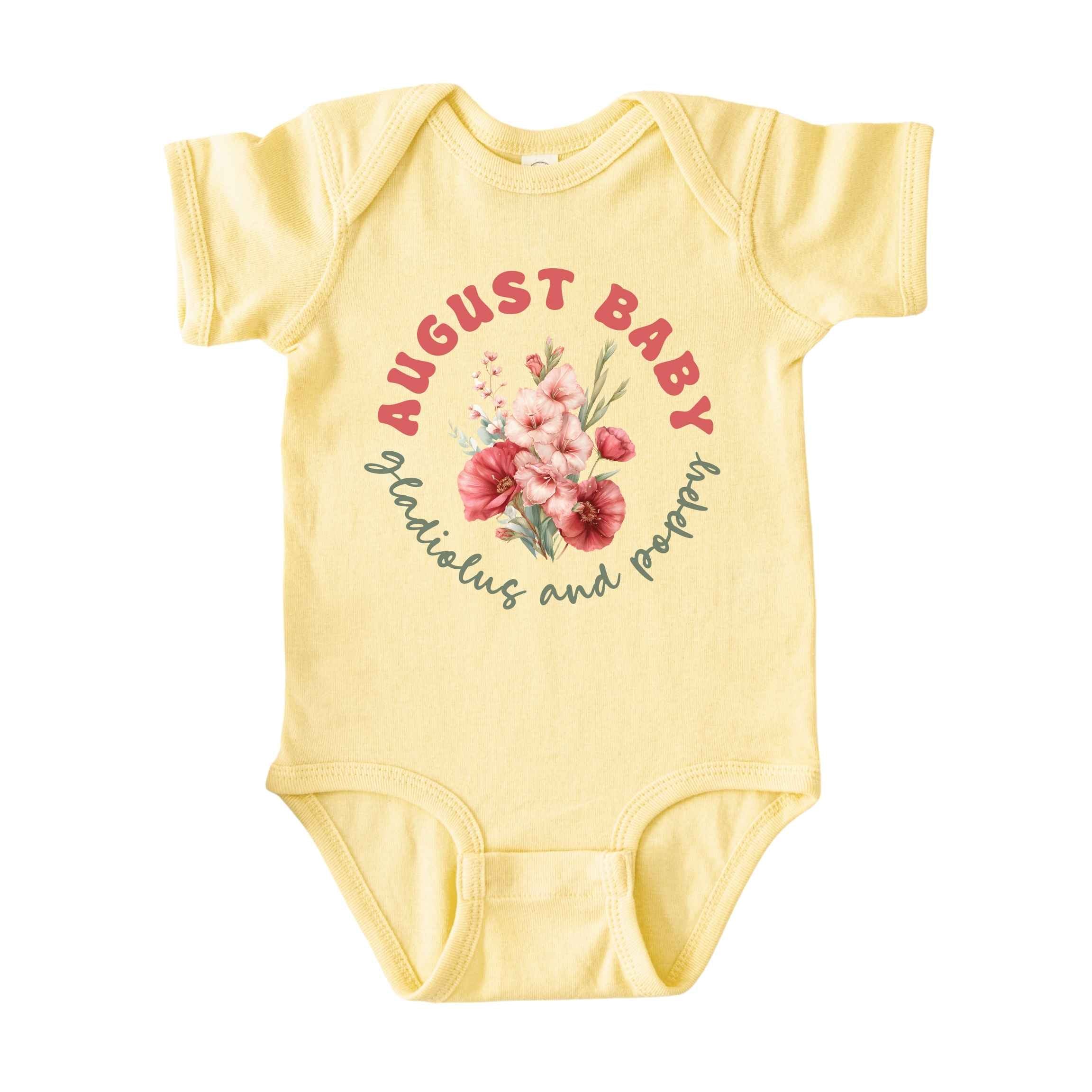 August Baby Birth Flowers (Circle) Bodysuit