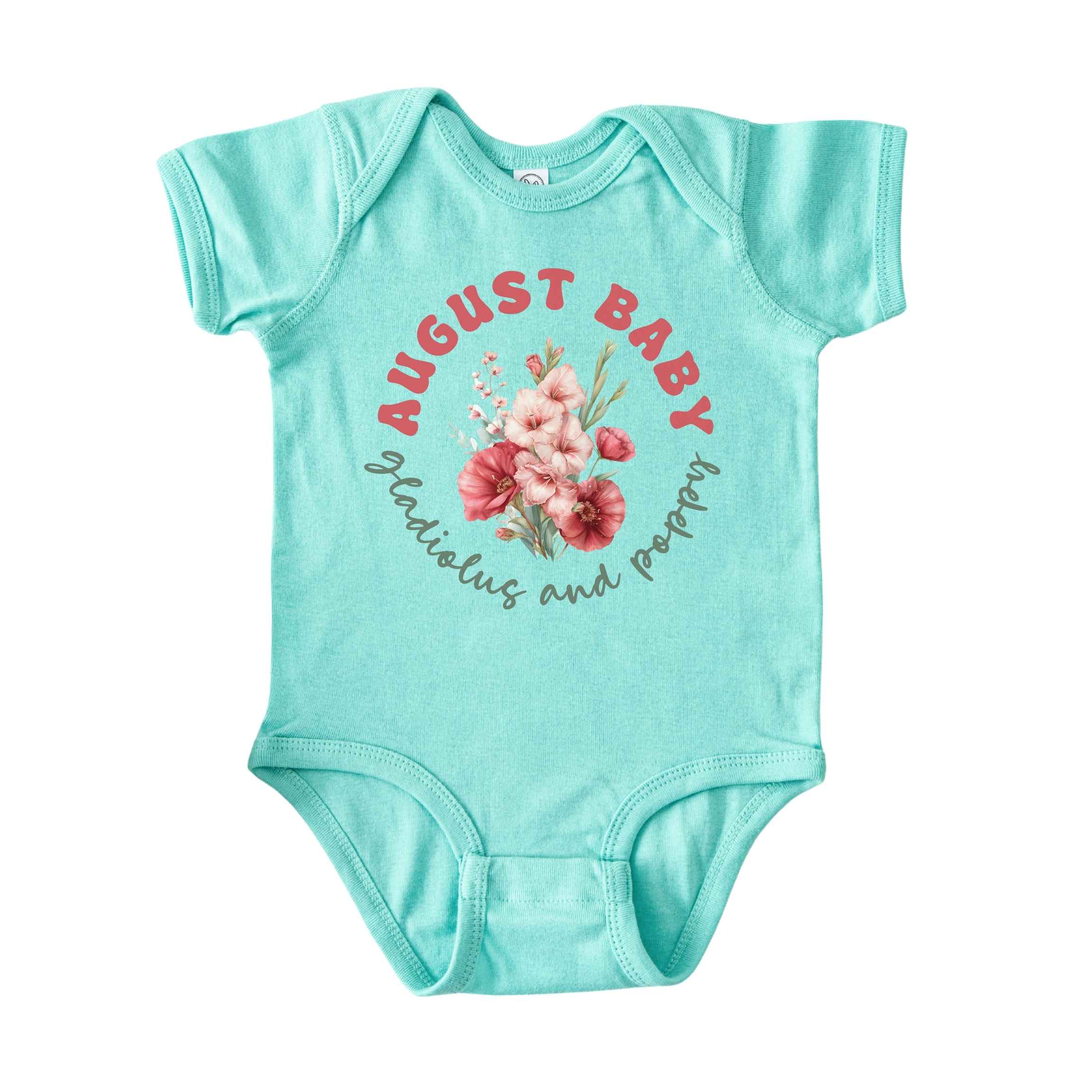 August Baby Birth Flowers (Circle) Bodysuit