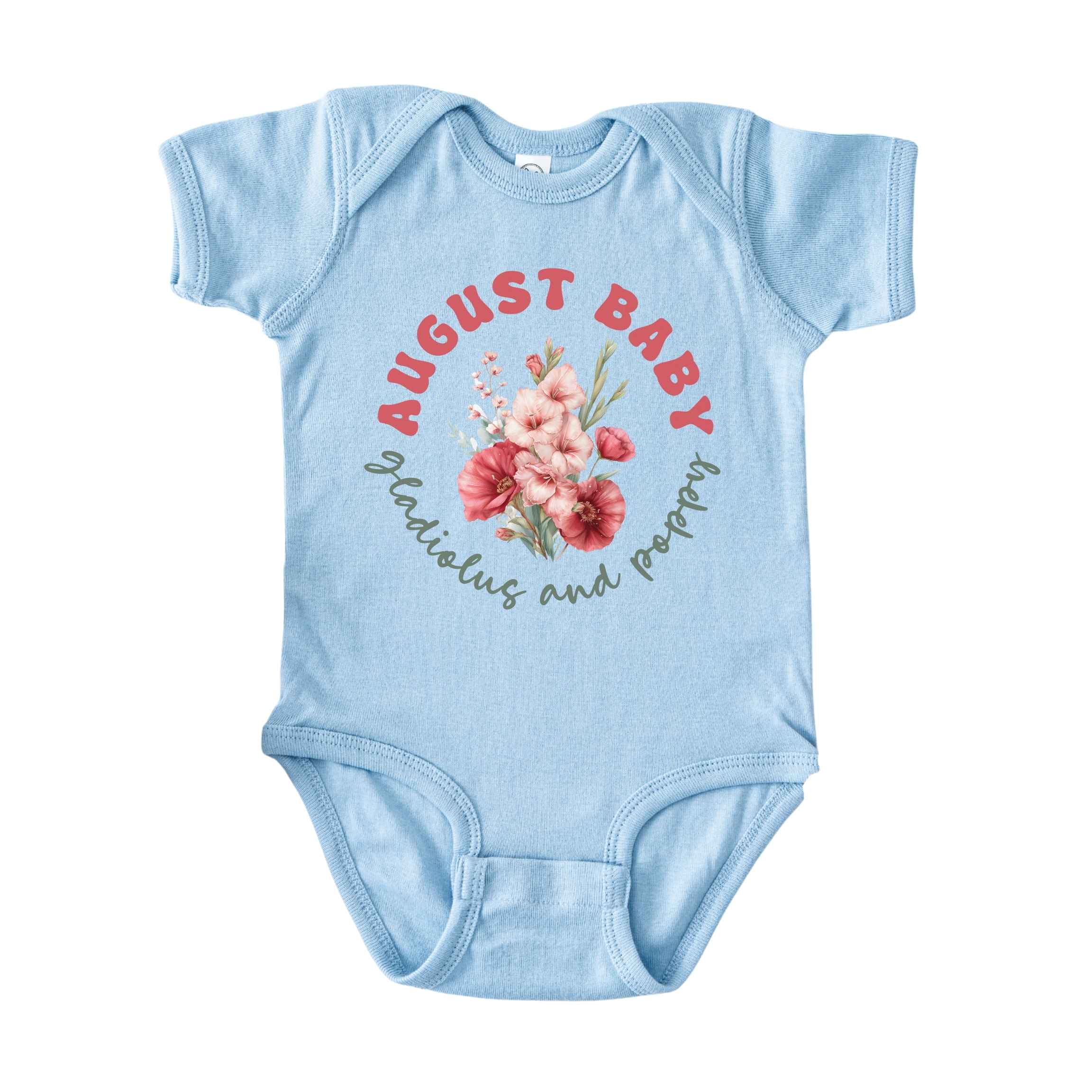 August Baby Birth Flowers (Circle) Bodysuit