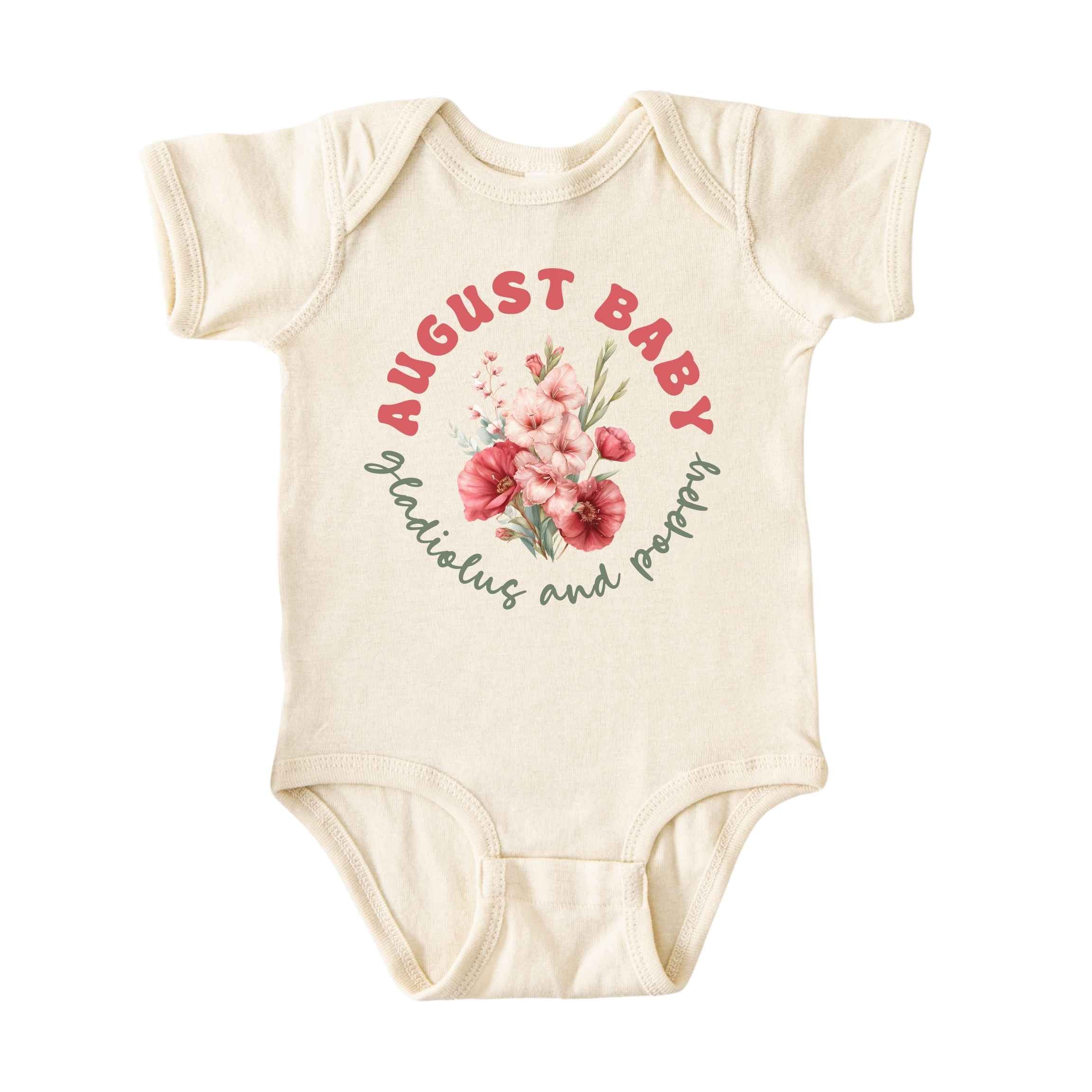 August Baby Birth Flowers (Circle) Bodysuit
