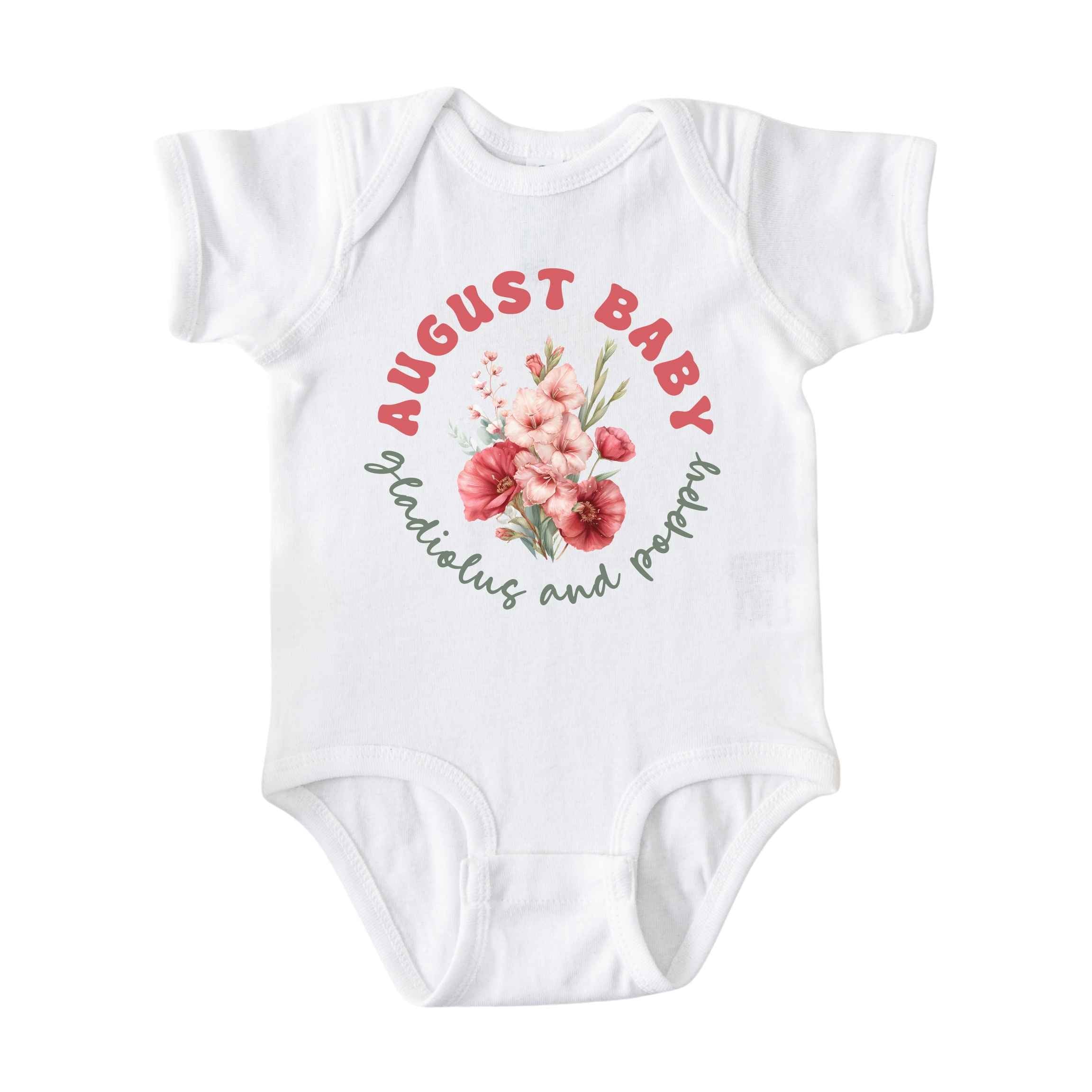 August Baby Birth Flowers (Circle) Bodysuit