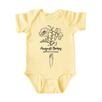 August Baby Birth Flowers (Line Art) Bodysuit