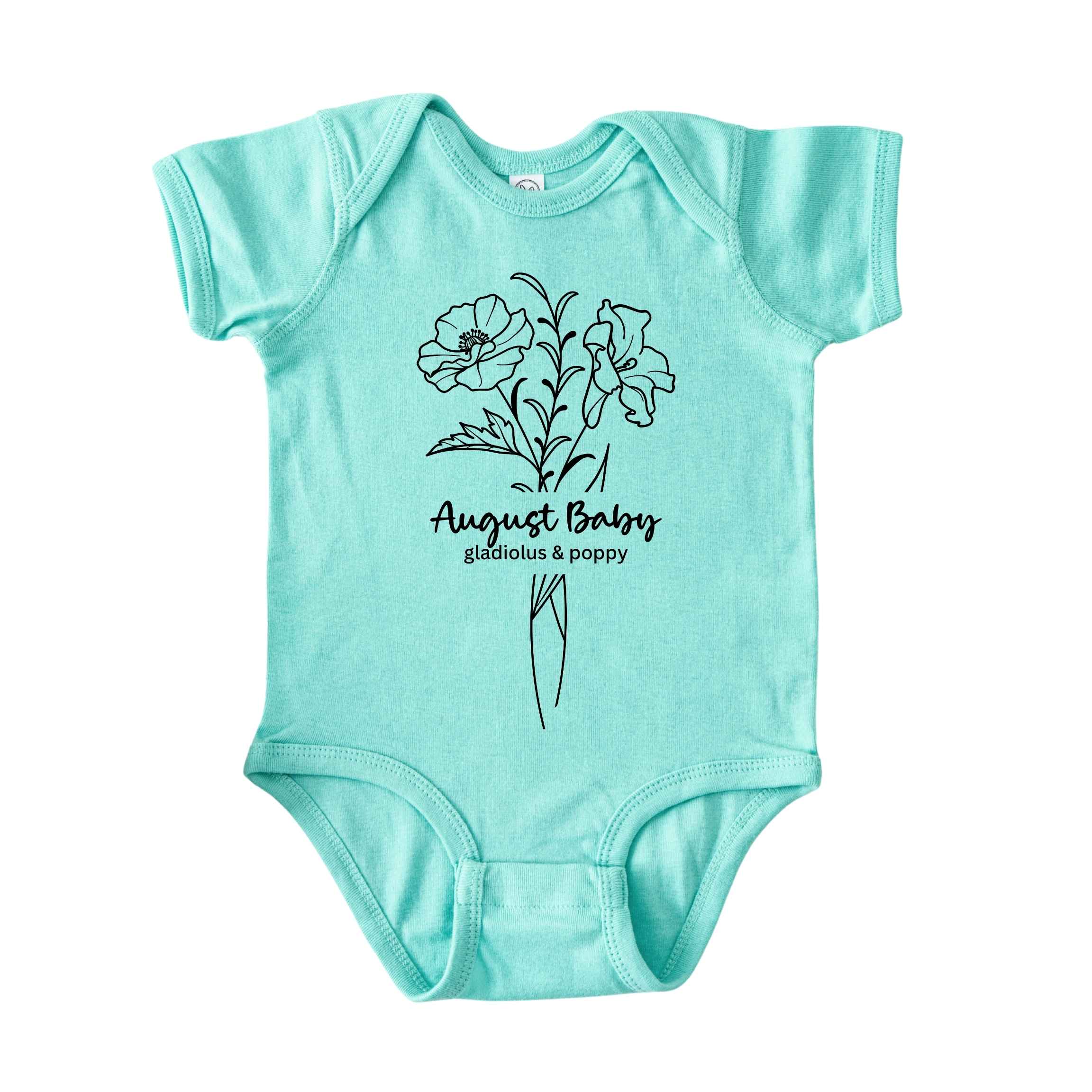 August Baby Birth Flowers (Line Art) Bodysuit