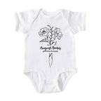 August Baby Birth Flowers (Line Art) Bodysuit