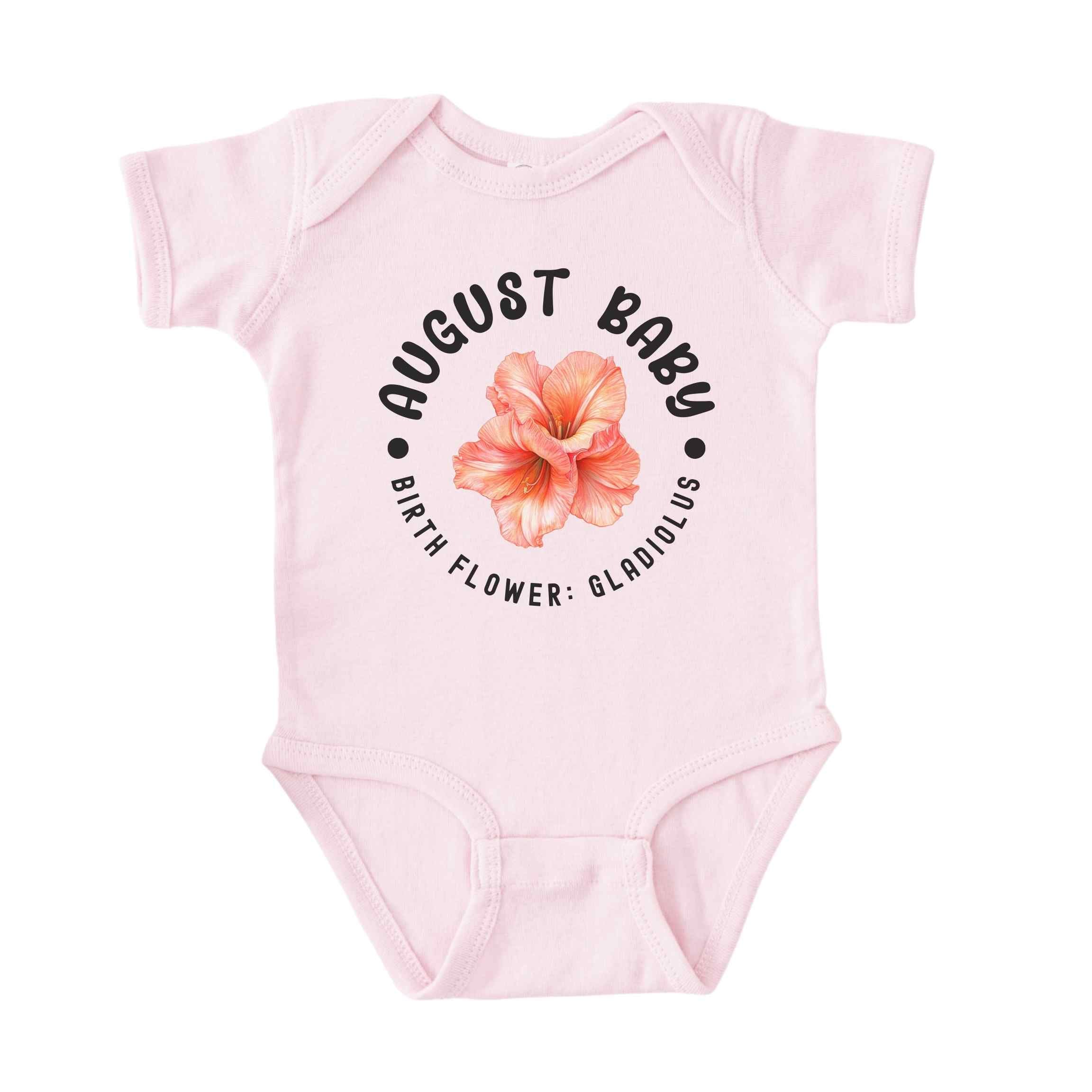 August Baby Main Birth Flower Bodysuit