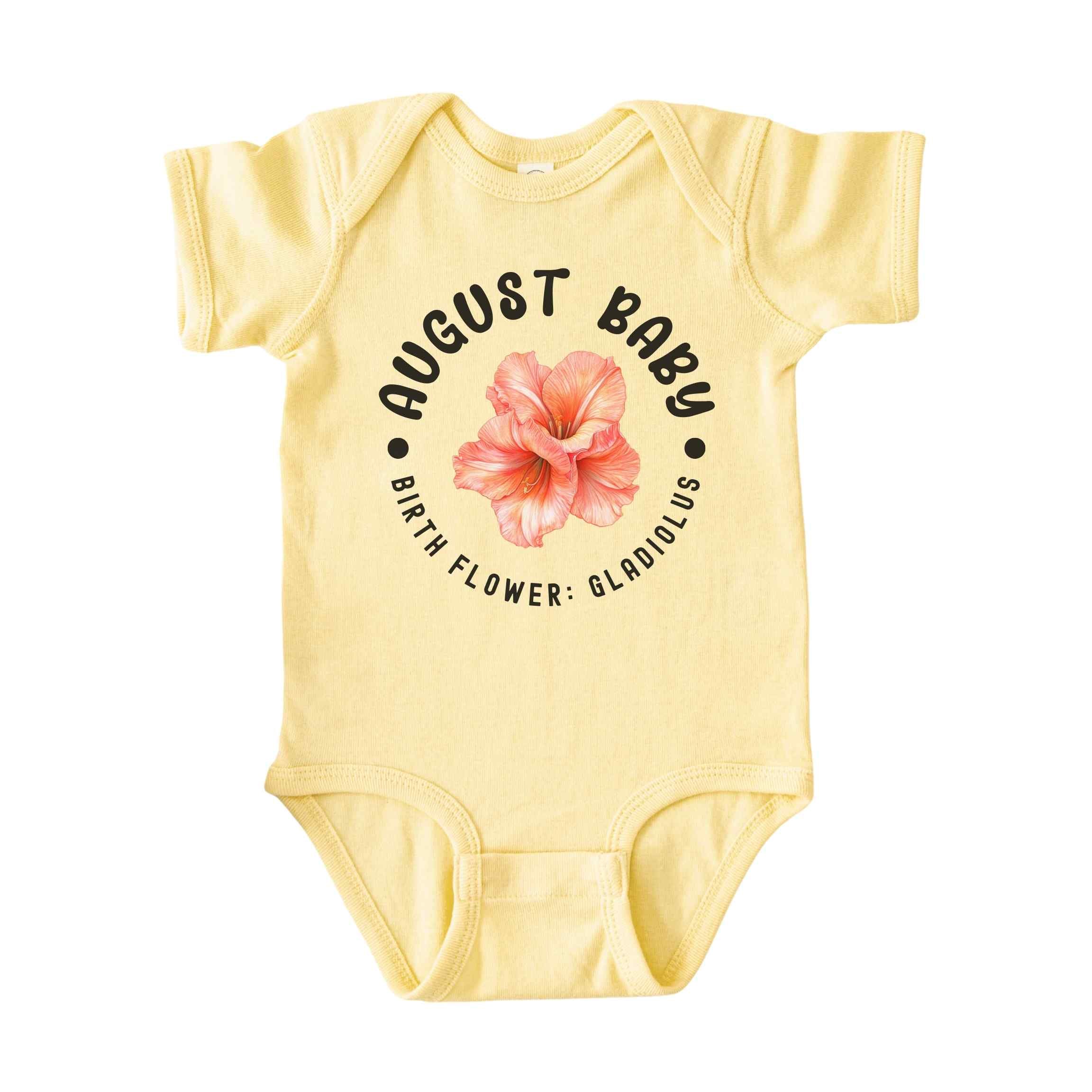 August Baby Main Birth Flower Bodysuit