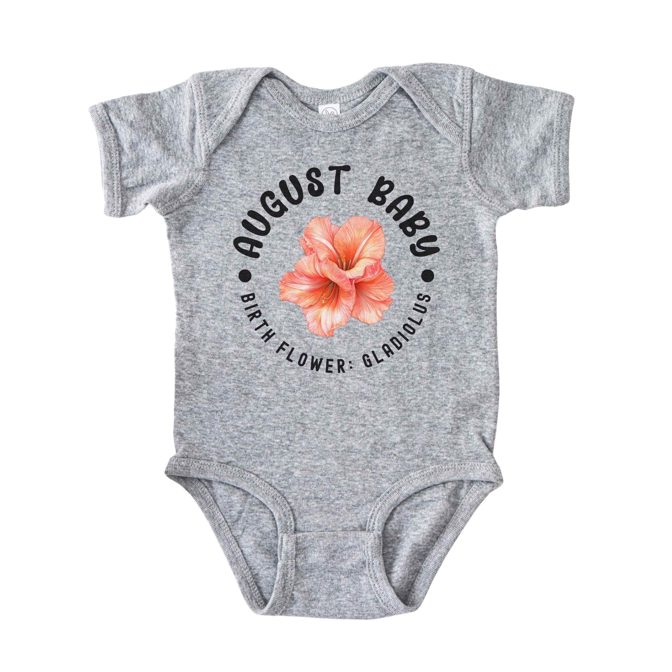 August Baby Main Birth Flower Bodysuit