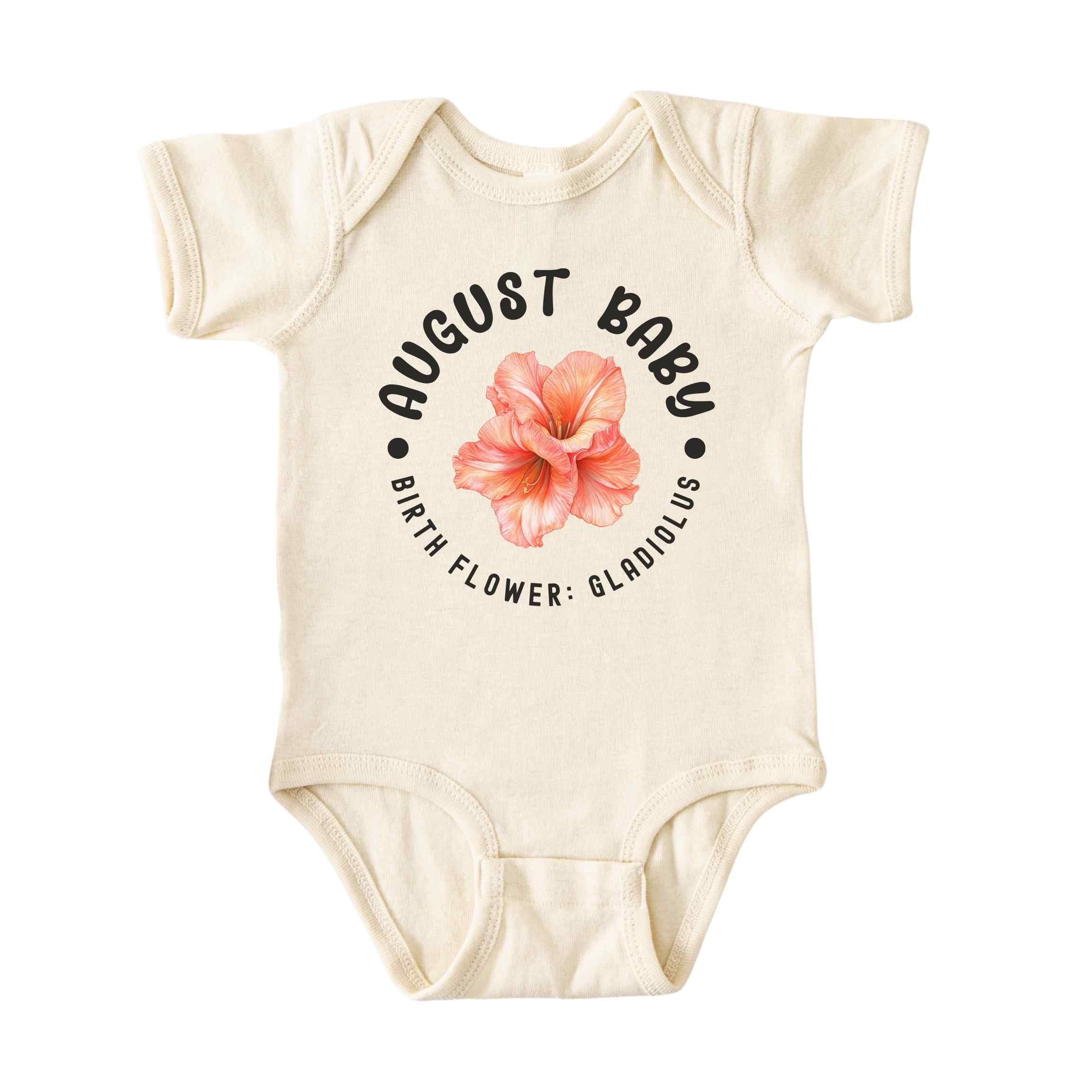August Baby Main Birth Flower Bodysuit