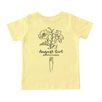 August Girl Birth Flowers (Line Art) Tee - Toddlers