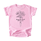 August Girl Birth Flowers (Line Art) Tee - Kids