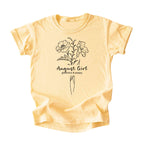 August Girl Birth Flowers (Line Art) Tee - Kids