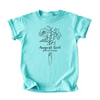 August Girl Birth Flowers (Line Art) Tee - Kids