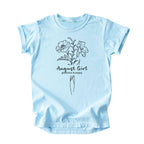 August Girl Birth Flowers (Line Art) Tee - Kids