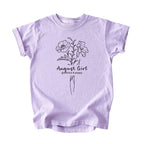 August Girl Birth Flowers (Line Art) Tee - Kids