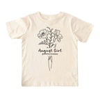 August Girl Birth Flowers (Line Art) Tee - Toddlers