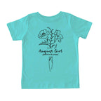 August Girl Birth Flowers (Line Art) Tee - Toddlers