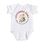 December Baby Birth Flowers (Circle) Bodysuit