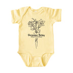 December Baby Birth Flowers (Line Art) Bodysuit