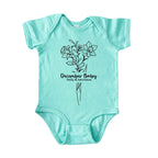December Baby Birth Flowers (Line Art) Bodysuit