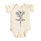 December Baby Birth Flowers (Line Art) Bodysuit