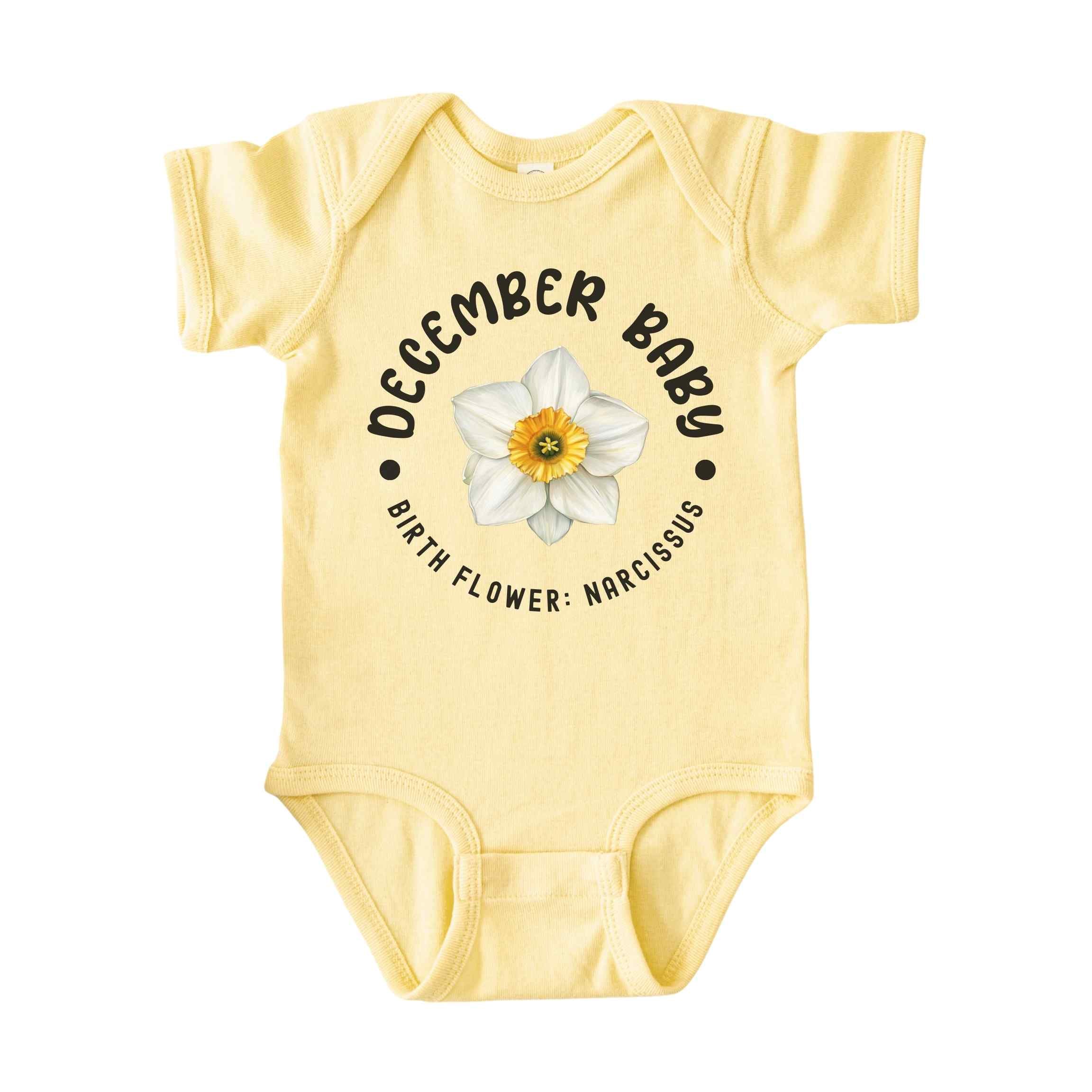 December Baby Main Birth Flower Bodysuit