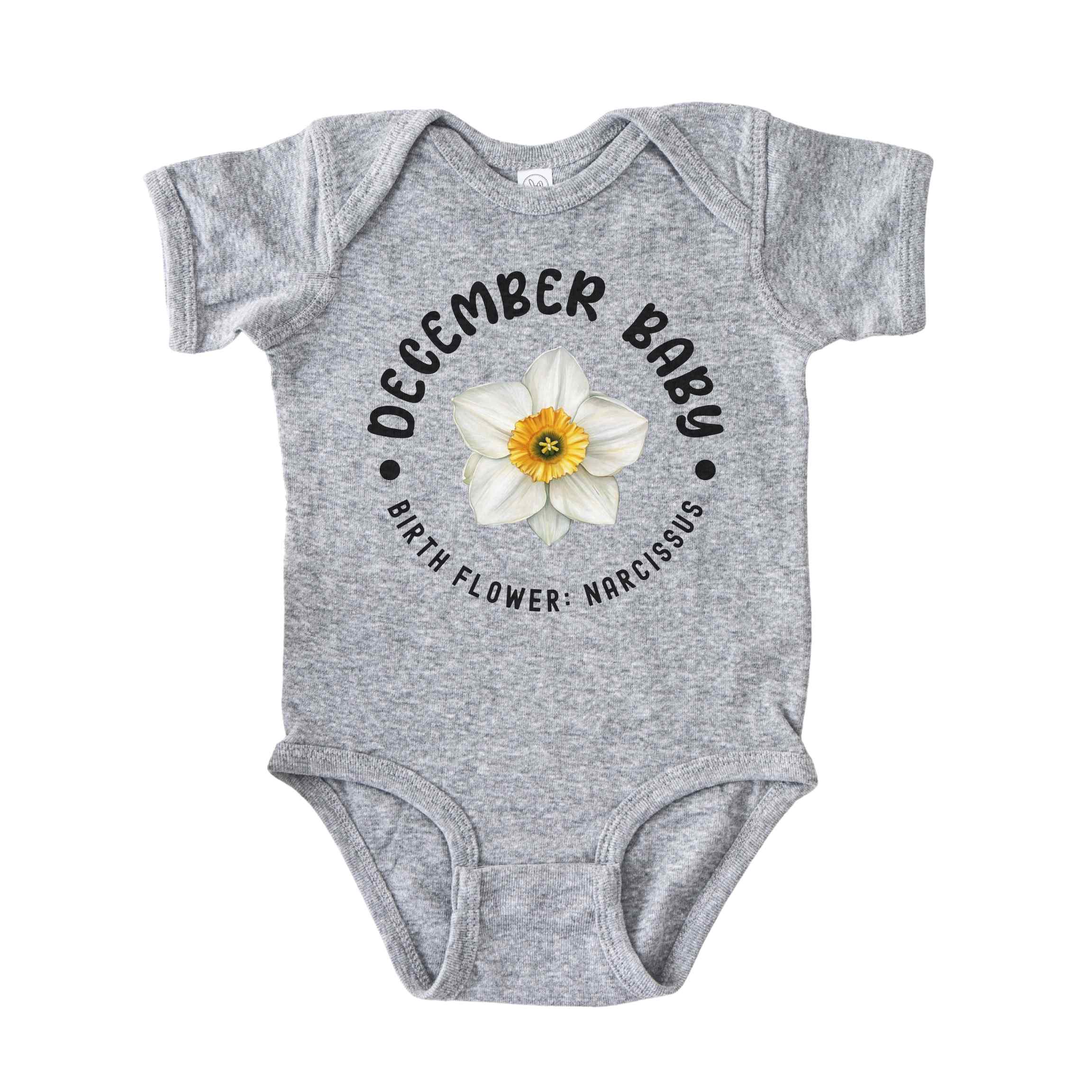 December Baby Main Birth Flower Bodysuit