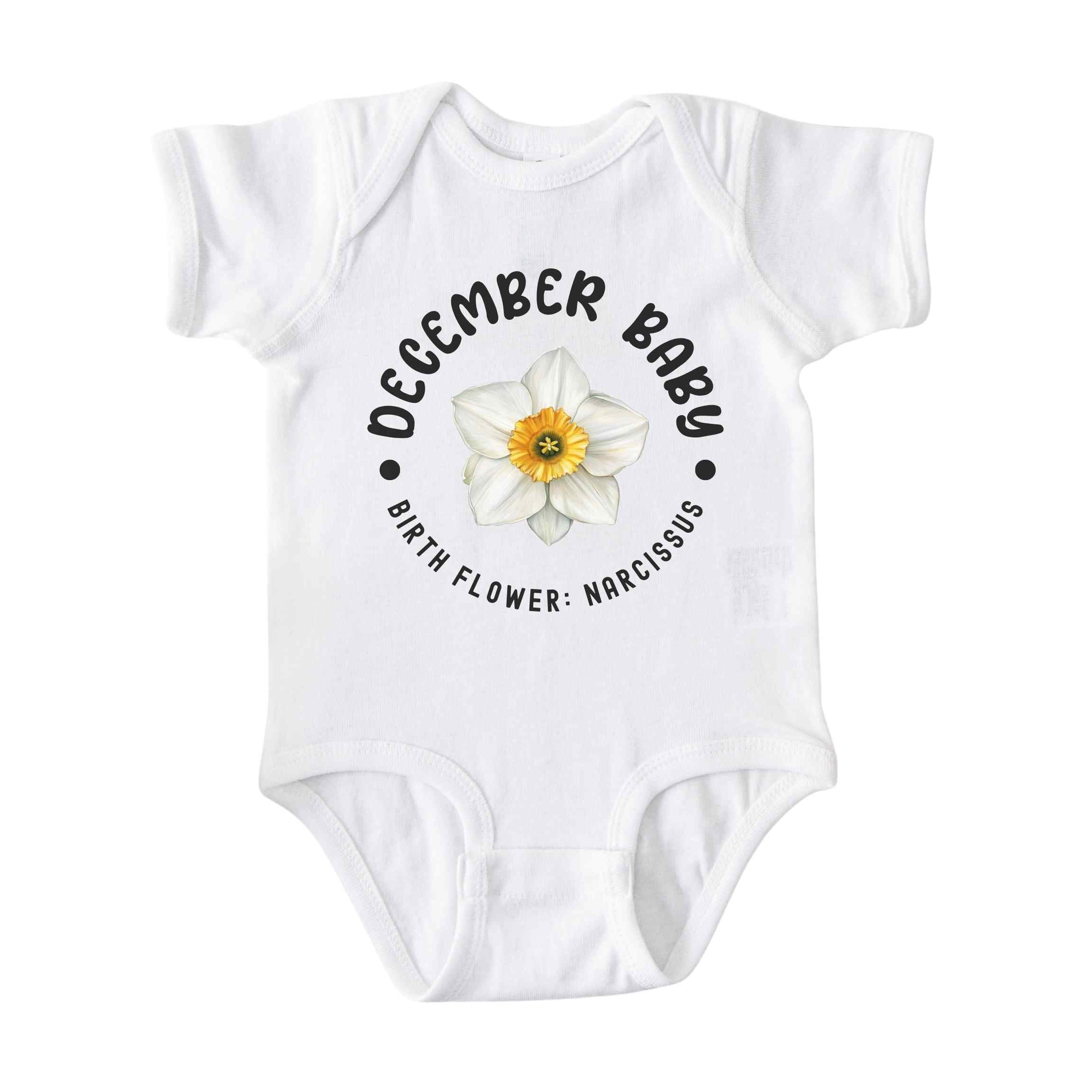December Baby Main Birth Flower Bodysuit