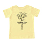 December Girl Birth Flowers (Line Art) Tee - Toddlers