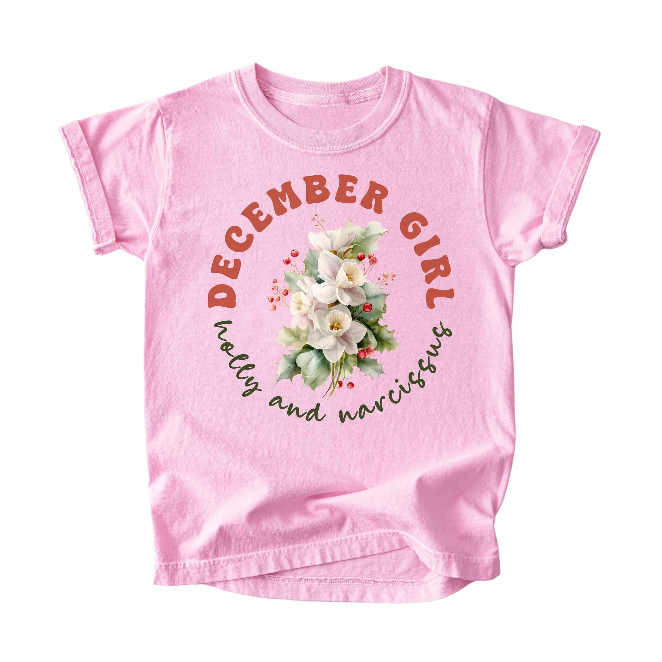 December Girl Birth Flowers (Bouquet) Tee - Kids
