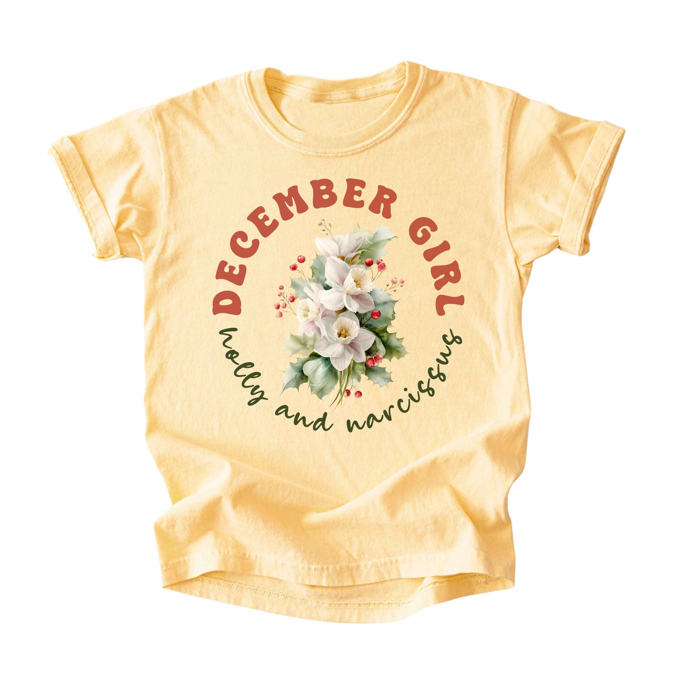 December Girl Birth Flowers (Bouquet) Tee - Kids