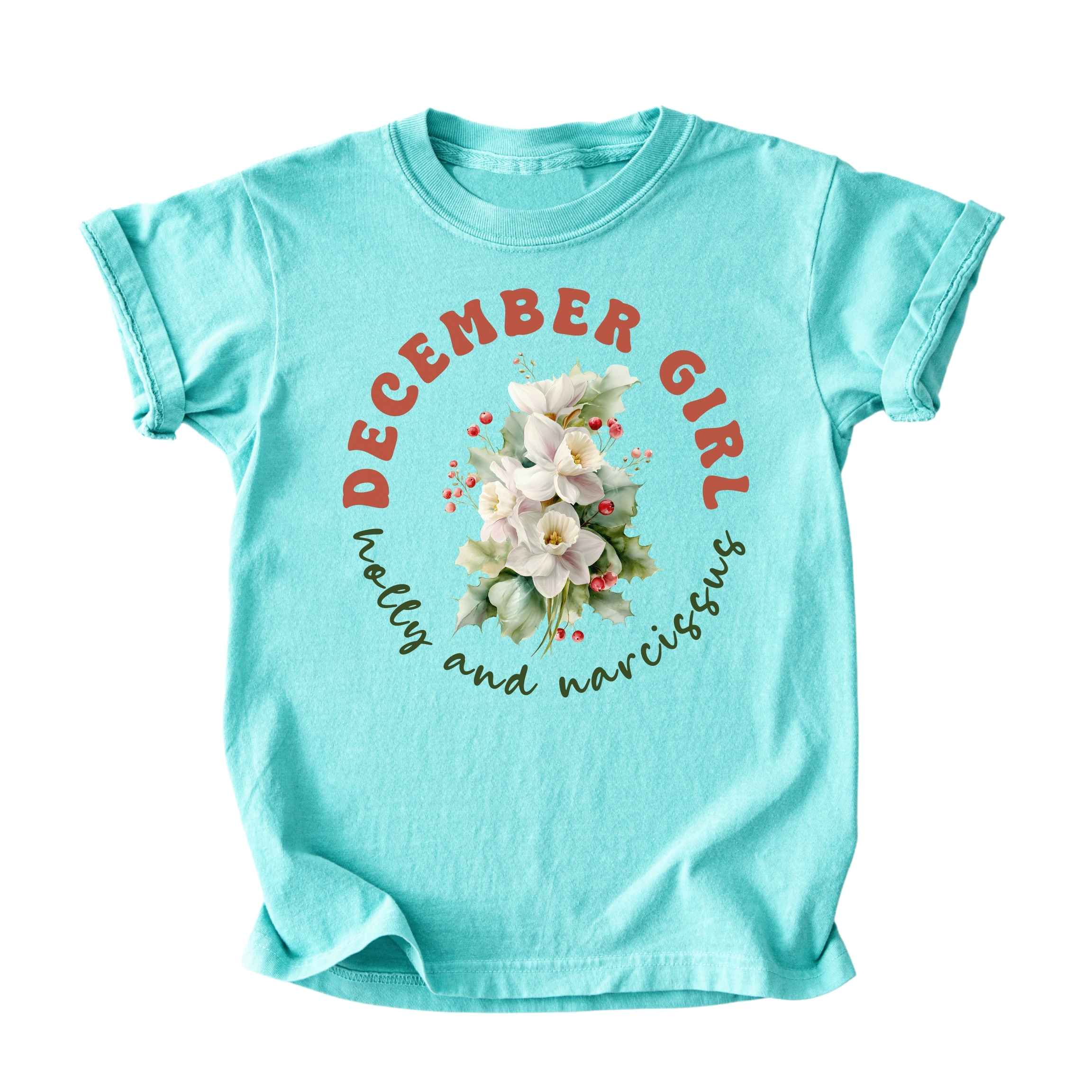 December Girl Birth Flowers (Bouquet) Tee - Kids