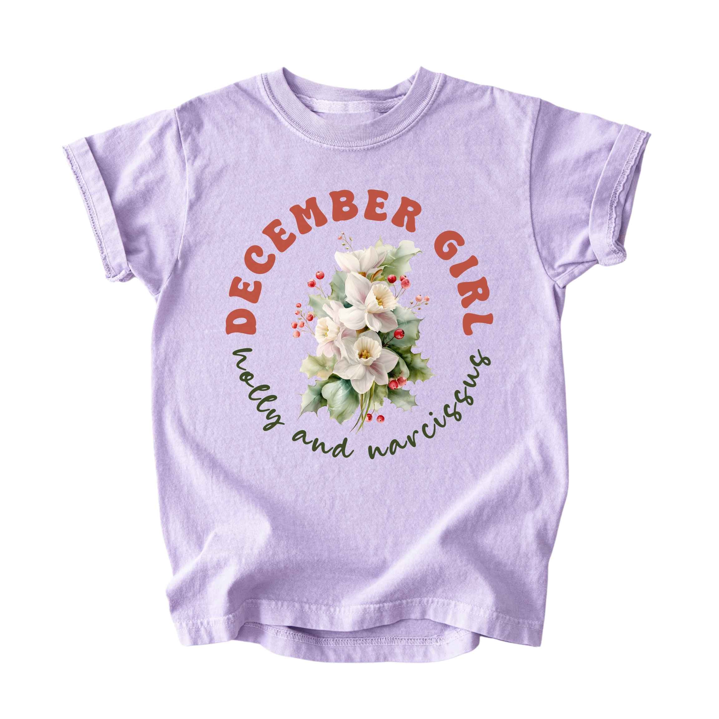 December Girl Birth Flowers (Bouquet) Tee - Kids