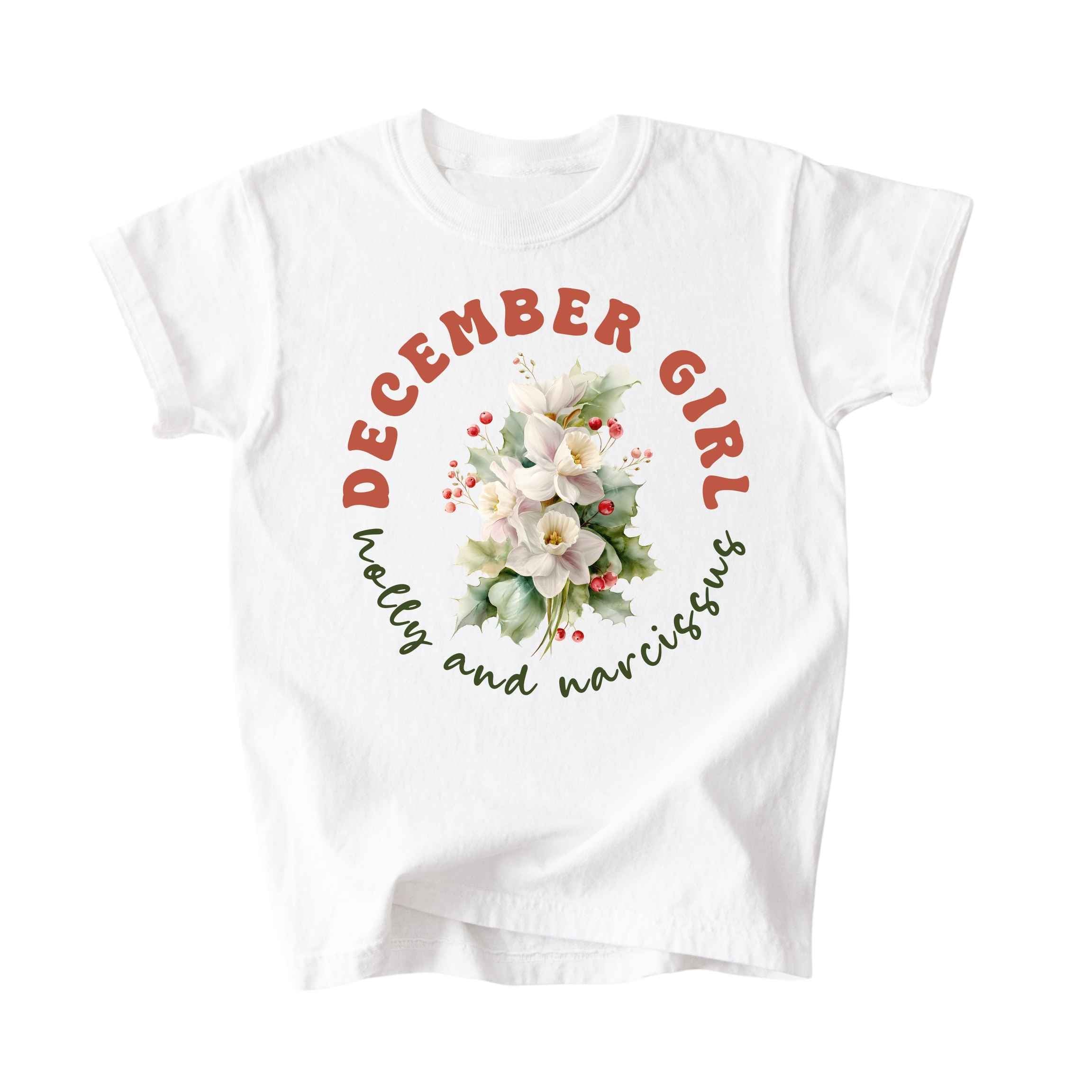 December Girl Birth Flowers (Bouquet) Tee - Kids