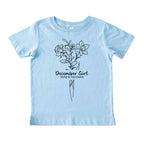December Girl Birth Flowers (Line Art) Tee - Toddlers