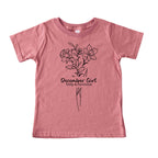 December Girl Birth Flowers (Line Art) Tee - Toddlers