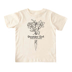 December Girl Birth Flowers (Line Art) Tee - Toddlers