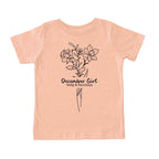 December Girl Birth Flowers (Line Art) Tee - Toddlers