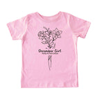 December Girl Birth Flowers (Line Art) Tee - Toddlers
