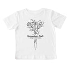 December Girl Birth Flowers (Line Art) Tee - Toddlers