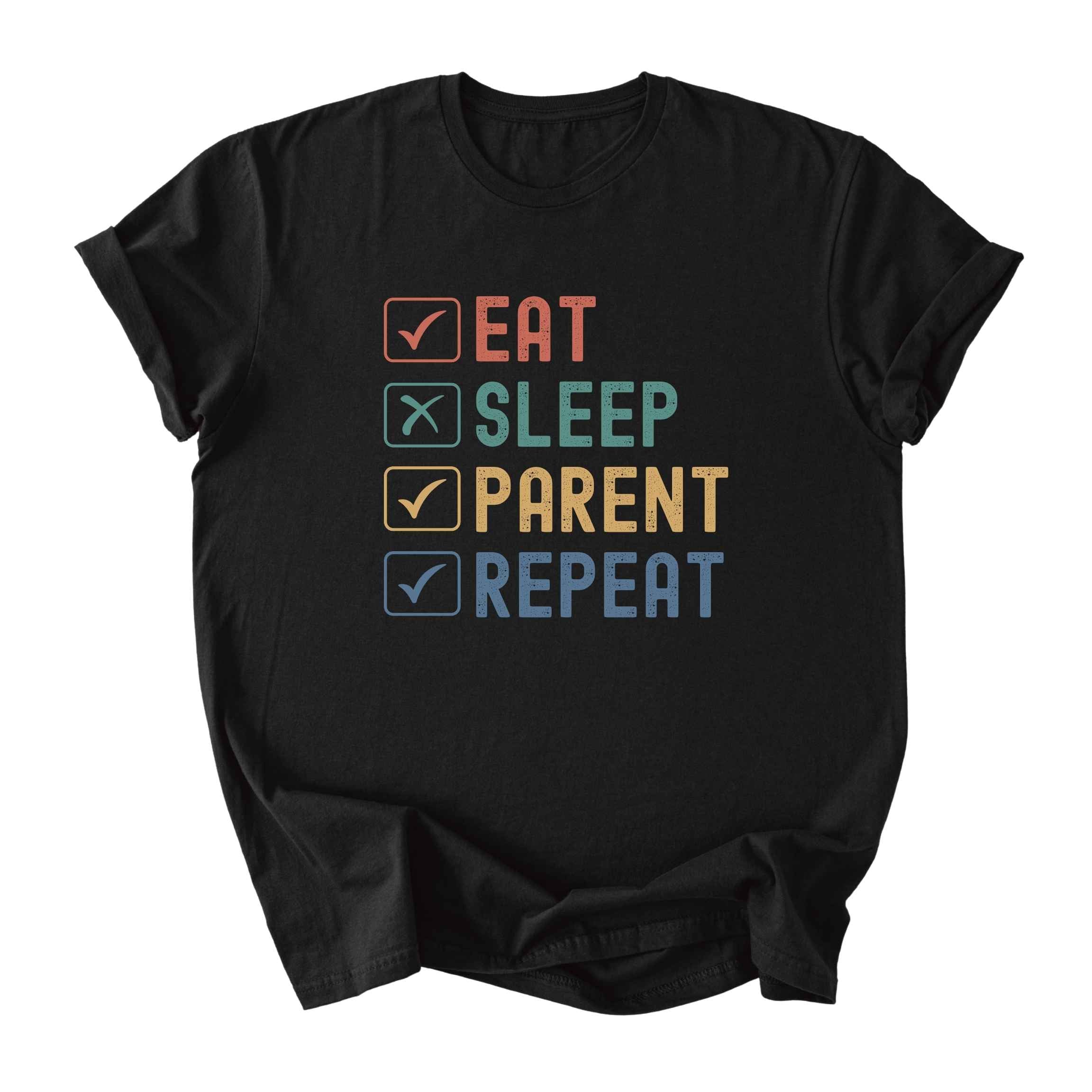 Eat. Sleep. Parent. Repeat Checkboxes Tee - Dads